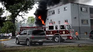 Bladensburg Engine Company 9- Fire Showing from an Apartment Building