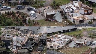 Terrifying tornado devastates Northland, New Zealand! Tornado in Mangawhai, debris everywhere