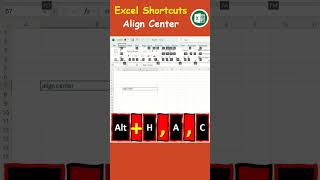 How to Center Align Cell Contents in Excel using Shortcut Keys| Excel Shortcuts