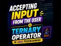 DataInput and Ternary operator in java program| accepting user input from the keyboard