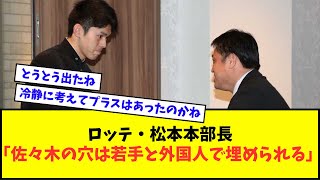 ロッテ・松本本部長「佐々木朗希の穴は若手と外国人補強で埋められる」【なんJ反応】【2chスレ】【5chスレ】【プロ野球反応集】