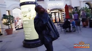 Kanye West in GREAT MOOD eating ice cream in Calabasas