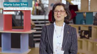 Peace Globe with Director UNDP in Geneva, Maria Luisa Silva | Paris Peace Forum 2019