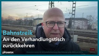 phoenix tagesgespräch mit Michael Alexander Theurer zum Bahnstreik am 10.01.24