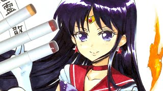 [描いてみた]セーラーマーズ Drawing -Sailor Mars (Sailor Moon)|Anime|美少女戦士セーラームーン