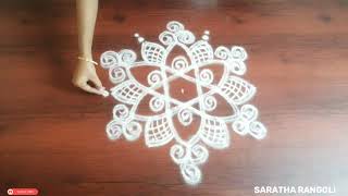 Vaikasi madham simple kolam🌹5*3 easy beginars rangoli🌹saratha rangoli