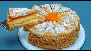 Nobody has eat up to now such a Napoleon cake: crunchy, with fresh tangerines jam