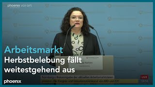 Bekanntgabe der aktuellen Arbeitsmarktdaten mit Andrea Nahles | 30.10.2024