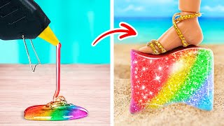 DIY DOLL CLOTHES AND ACCESSORY 👠 Fantastic Doll Feet and Shoes Hacks