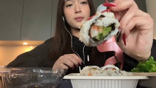 ASMR sushi mukbang (mouth sounds) 🍣