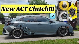 ACT 6 puck sprung Clutch and flywheel install/review 10th Gen civic sport hatchback FK7