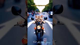 Cat motorcycle riding on the road 😸🏍️ cute cat #ai #cat #cute #cutecat #motorcycle #shorts #cats