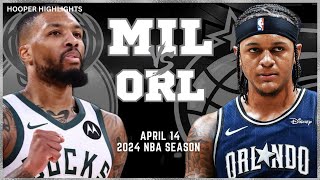 Milwaukee Bucks vs Orlando Magic  Game Highlights | Apr 14 | 2024 NBA Season