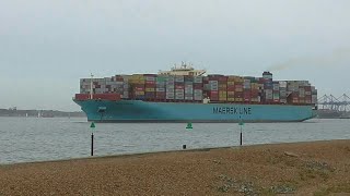 Ultra large MAERSK EINDHOVEN departing port of felixstowe 30/9/17