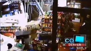 VIDEO - Thieves Drive Through Brick Wall of Denver Gas Station