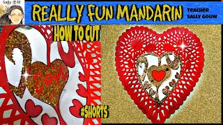 #Shorts|Paper Cutting| How To Use Doily Paper To Cut I love You | Valentine's Paper Crafts|I♥U | 情人節