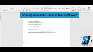 Accessible Links in Microsoft Word 2022