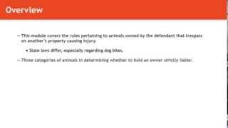 Torts Lecture Trespassing Animals Quimbee Com