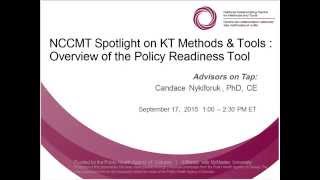 NCCMT Webinar: Policy Readiness Tool Part 1