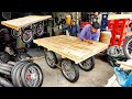 Amazing Process Of Making Wooden Hand Cart || Hand Cart Making Process