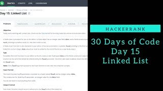 Linked List || HackerRank || Day 15 || Python