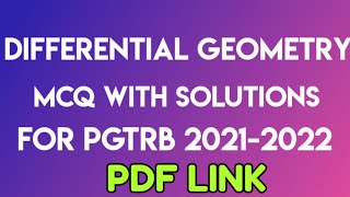 differential geometry mcq for pgtrb 2021-2022