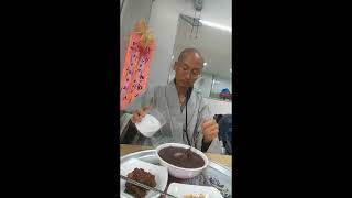 보성오일장에서 팥죽 먹방 Red bean noodles korean eating mukbang