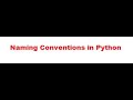 Python programming naming conventions