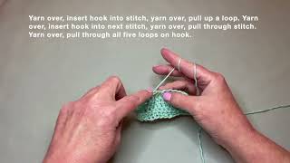 Left Hand Half Double Crochet Decrease (hdc dec)