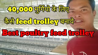 How to make Poultry feed trolley / 40,000 bird's Poultry farm feed trolley /layer poultry farm