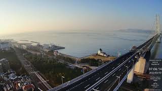 明石海峡大橋ライブカメラ Akashi-Kaikyo Bridge [3/10朝-夜] 4K LIVE Camera Archive 神戸淡路鳴門自動車道 大阪湾 淡路島 アジュール舞子