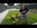 ryobi one cordless 18v 33cm lawn mower u0026 25cm grass trimmer review unboxing