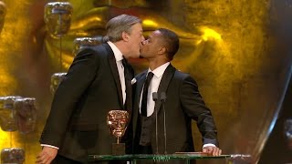 Cuba Gooding Jr and Stephen Fry kiss - The British Academy Film Awards 2015 - BBC One