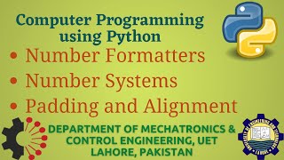 [Python Programming Basics to Advanced]: Number Formatting and Number Systems | Lab 04 P-1