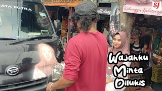 Aksi Pelukis Jalanan Melukis Wajah Langsung, Request Bos Putri 😁👍🏻