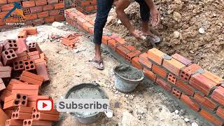 Installation 20cm Brick Wall រៀបអិដ្ឋ២០ទ្រក្រវ៉ាត់បាតធ្នឹម | Life Style Daily