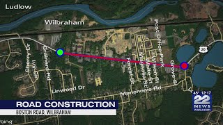 Construction on portion of Boston Road in Wilbraham