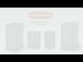 rubbermaid® charcoal stainless steel wastebasket product overview