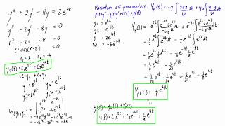 Variation of parameters example #1 - second order differential equation