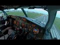 landing in bremen bre eddw boeing 737 800 cockpit view 4k