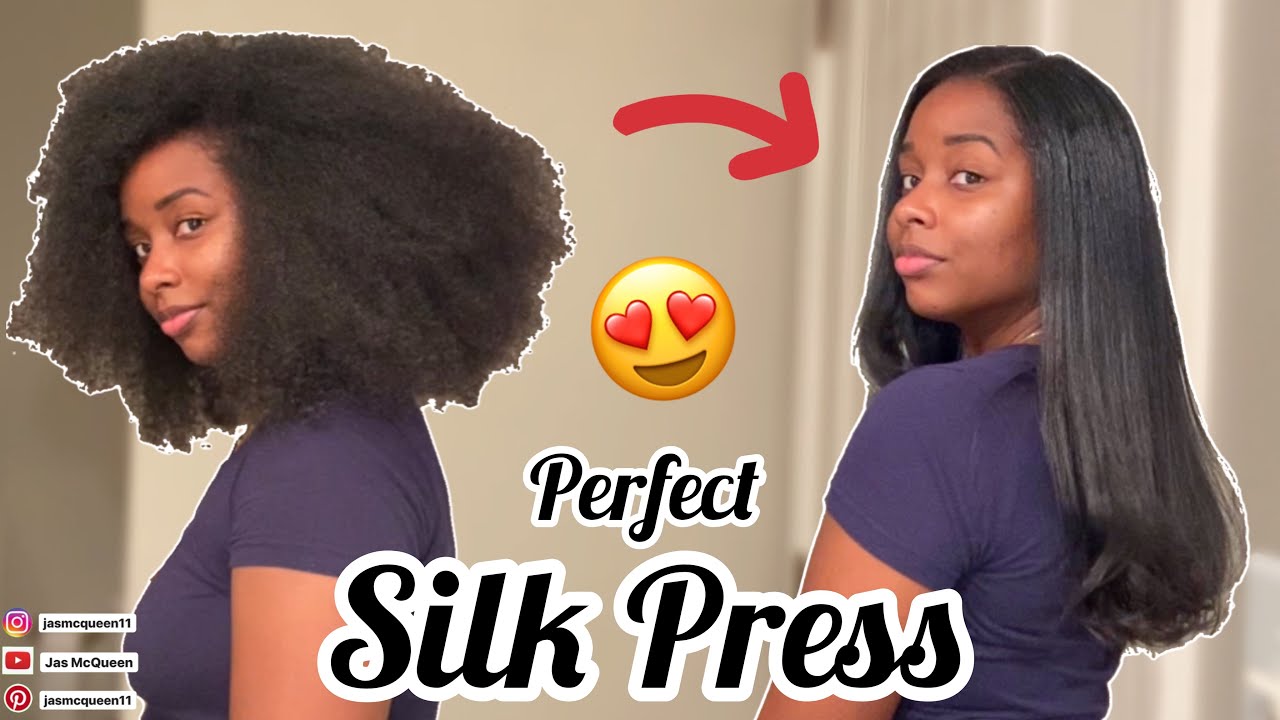 Diy Silk Press On Natural Hair Curly To Straight With No 47 Off