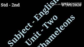 2.1 Chameleons  Std 2nd  Subject -English