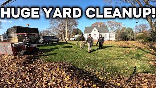 4 Man Crew Takes On HUGE Yard Cleanup