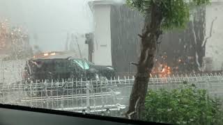 【茨城県南 大雨】2021年7月11日 取手 通り大雨 ゲリラ豪雨 ずぶ濡れ