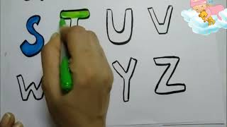 Learn Alphabet ABCD-STUVWXYZ with Drawing & Coloring for Kids| Easy Draw and Paint Alphabets| S to Z