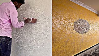 Modern Latest Mandola Wall Texture design making | Wall Texture painting ideas