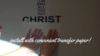 Philippians 4:13 Wall Quote Cross Decal Mural