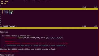 selection sort tests and timing in ruby. Narrated