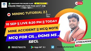 🔴 MINE ACCIDENT  ll  CIL ll DGMS MS II MCq DISCUSSION ll Doubt Topics II MOTIVATION