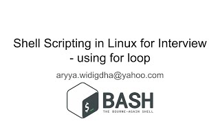 Shell Scripting in Linux for Interview - using for loop